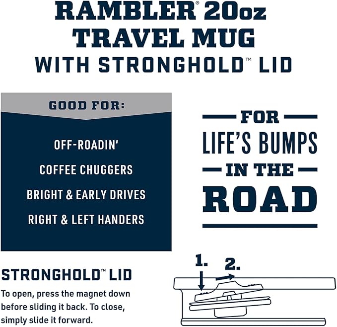 YETI Rambler 20 oz Travel Mug, Stainless Steel, Vacuum Insulated - Image 2