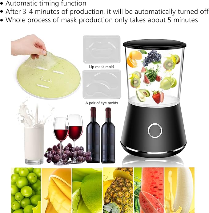 Hozee Face Cream Maker Machine, Facial Treatment DIY Fruit Vegetable Mask Maker Machine, Facial Mask Machine with Lip Eye Mold, Collagen Capsules