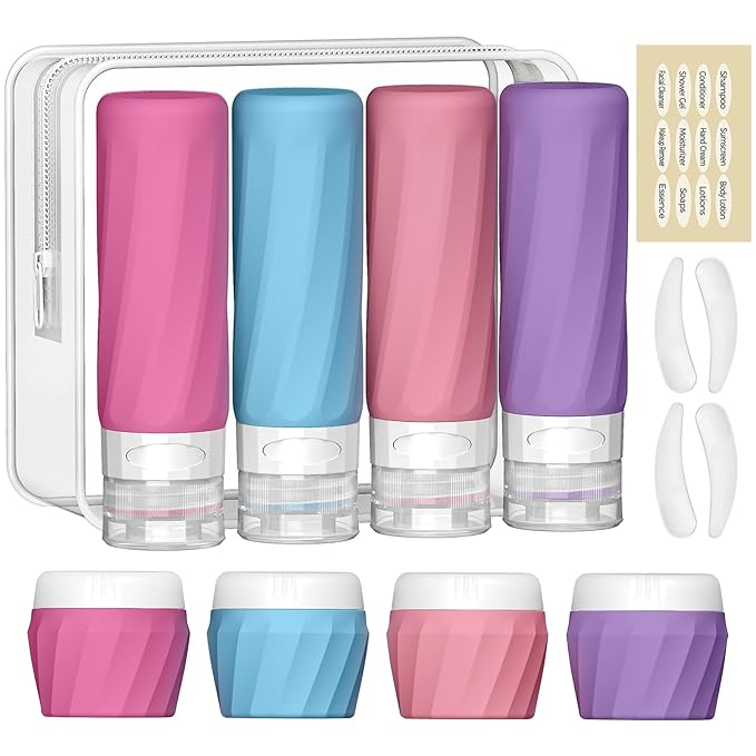 14pack Travel Bottles for Toiletries, TSA Approved Travel Size Toiletries by Silevoler