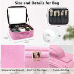 Travel Makeup Bag with LED Mirror and 10x magnifying glass with 3 Lighted - Image 5