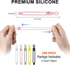 Nearockle 100Pcs Silicone Cable Ties Cord Organizer - Image 2