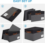 Large Storage Bins with Lids, Foldable Fabric Storage Baskets with Lids - Image 5