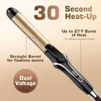 Curling Iron, 2 in 1 Hair Straightener and Curler, 1.25 Inch Ceramic Curling Wand with Adjustable Temperature, Dual Voltage for All Hair Types, Anti-Tangle for Long-Lasting Curls and Straight