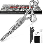 Hair Cutting Scissors Professional, 5.5" Barber Scissors, Hair Cutting Shears with 440C Steel - 60HRC Hardness Extremely Sharp with Ergonomic for Salon & Home Use - Zebra style