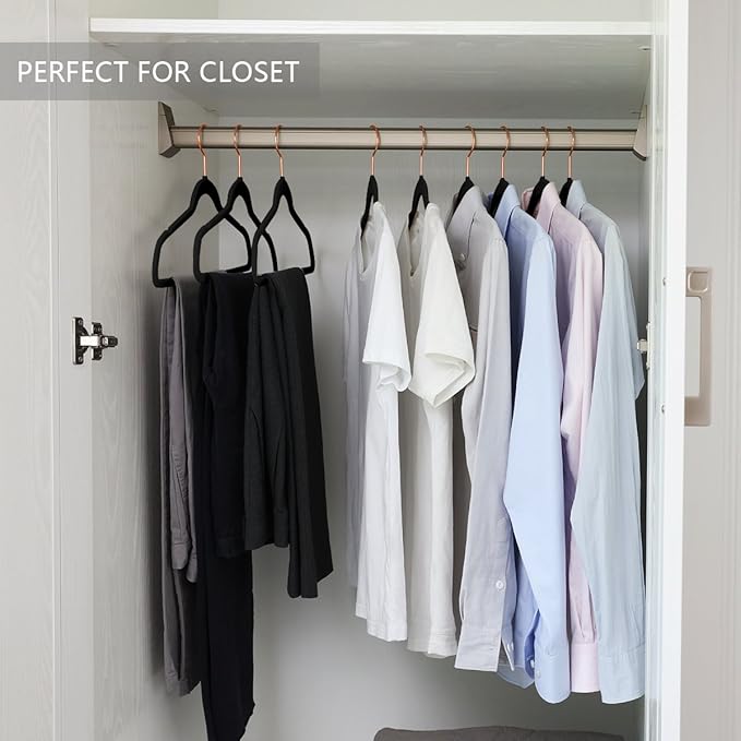 MIZGI Premium Velvet Hangers Heavy Duty- Non Slip Felt Hangers - Image 9