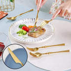 20-Piece Gold Silverware Set for 4, Modern 18/10 Stainless Steel Flatware Set - Image 6