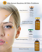 Anti Aging Serum with Hyaluronic Acid Vitamin C Serum Facial Serum Ampoules 0.35 oz 4 Kits 16 Vials (4 kits gift box)