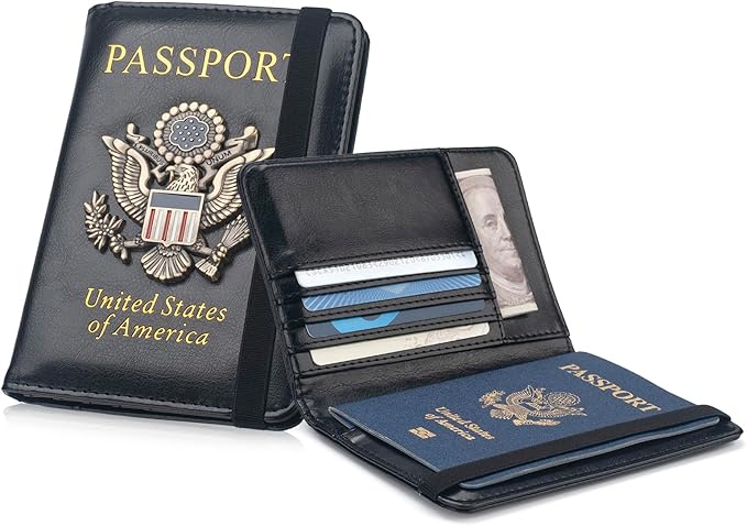 Coowayze Passport Holder Cover for Women Men, Leather US Passport Wallet Case - Image 7