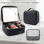 Travel Makeup Bag with LED Mirror and Light Travel Makeup Case Cosmetic - Image 8