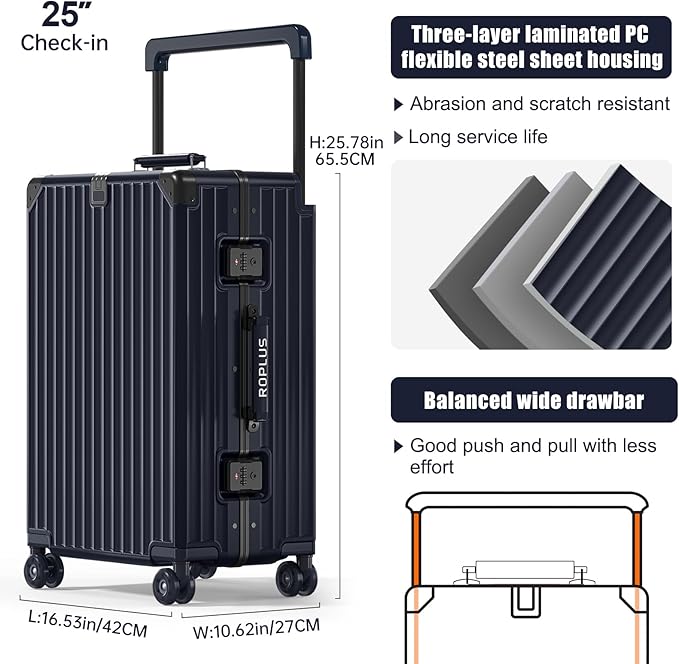 Aluminium Frame Checked-Luggage - Image 3