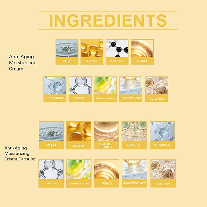 Capsule Cream, Deep Collagen Retinol Power Boosting Cream, Anti-Aging, Firms, Evens Skin Tone, Hydrate Skin, Lightweight Daily, 1.76 Oz
