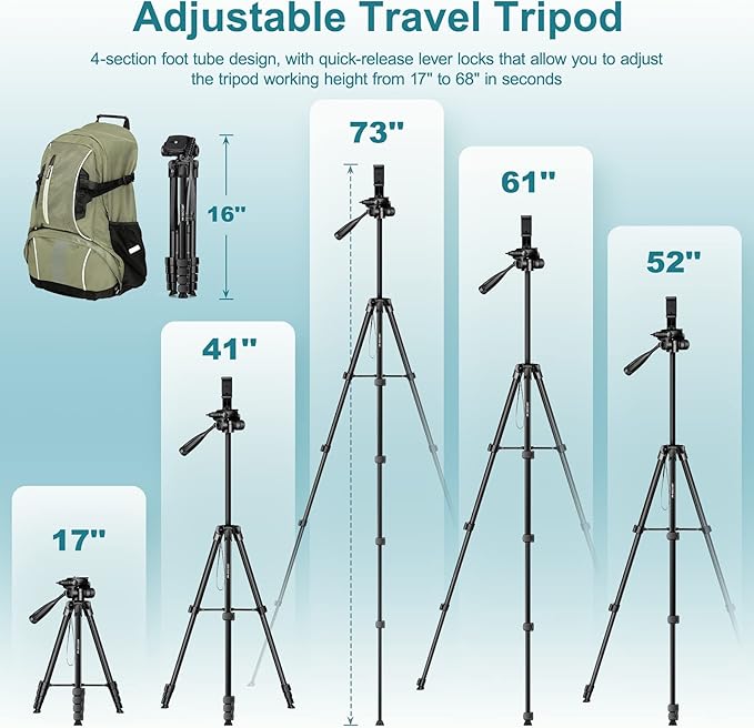 JOILCAN Phone Tripod, Travel Floor Tripods Compatible - Image 7