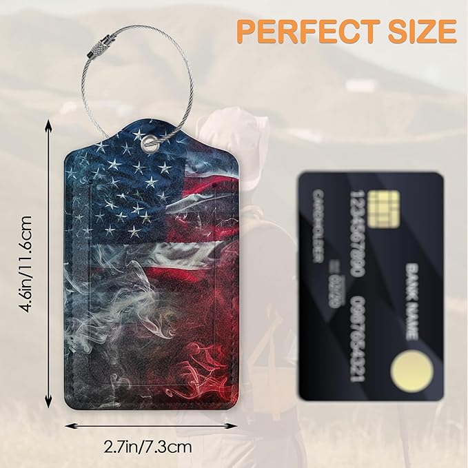 Vintage American Flag 3 Pack Luggage Tags - Image 2