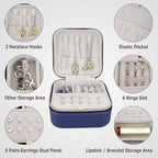【2 Pack】 PU Leather Travel Small Portable Mini Travel Jewelry Organizer - Image 2