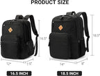 ZORFIN 36L Black Backpack for College, and Travel: Water Resistant Bookbag - Image 4