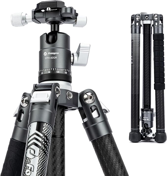 Fotopro Carbon Fiber Tripod for Camera 2lbs Ultralight 62 Inch Travel Camera by Fotopro