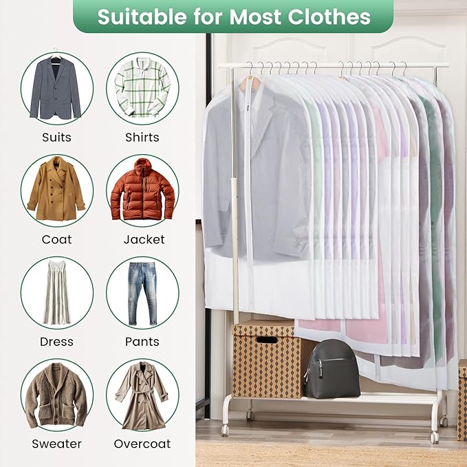 10 Pack Translucent Garment Bags - Image 3