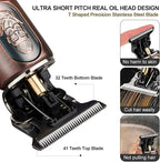 Ornate Hair Clippers for Men, Cordless Edgers Clippers Professional Hair & Beard Trimmer for Barber Pro Zero Gapped T-Blade Trimmer with LCD Display, Rose Gold