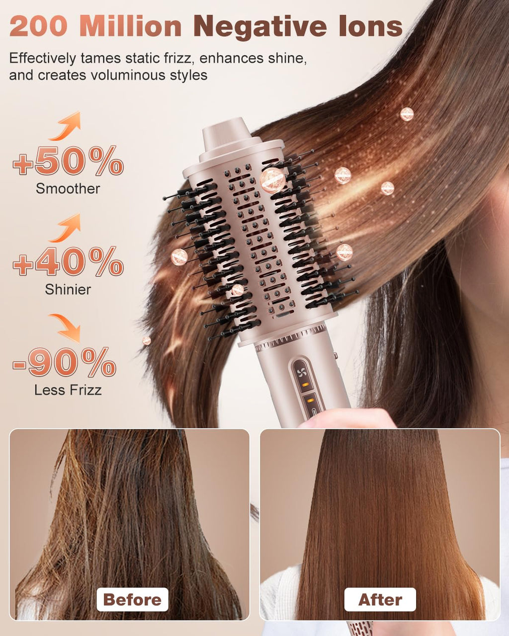 7-in-1 Air Multi-Styler & Hair Dryer Brush with Auto-Wrap Curlers (Pink)