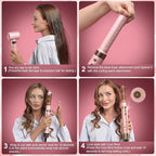 StyleVibe 6-in-1 Air Styler, Hair Dryer & Blow Dryer Brush with Travel Case - Auto Wrap Curls (L/R), Fast Drying, Thermal Round Brush for Smooth Blowouts & Frizz-Free Volume, No Heat Damage