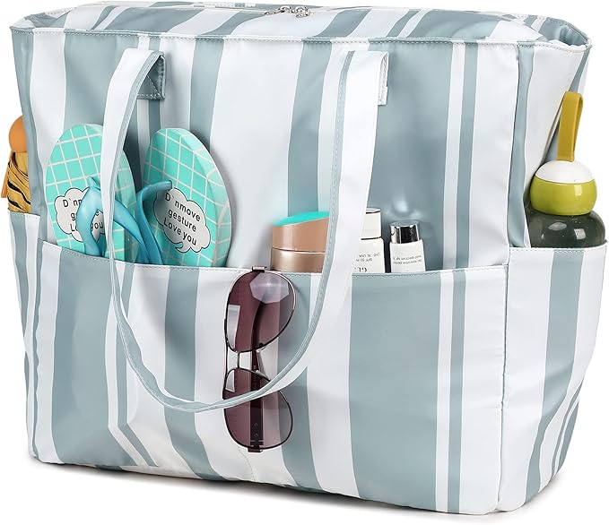 LEDAOU Beach Bag Waterproof Sandproof Women Tote Bag Pool Bag - Image 8