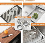 33x22 Drop In Kitchen Sink Workstation-Bokaiya Stainless Steel Kitchen Sink - Image 9