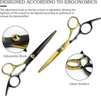 Niura 12 PCS Hair Cutting Scissors Set - Professional Barbers & Salon Kit: Cutting & Thinning Scissors, Comb, Cape, Clips for Men, Women, Kids & Pet