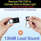 130dB Personal Safety Alarm Strobe Light. Loud Sound Keychain Siren - Image 5