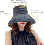 Women Wide Brim Sun Hats Metal Wired Edge Summer UV Protection Beach Fishing Hat - Image 2