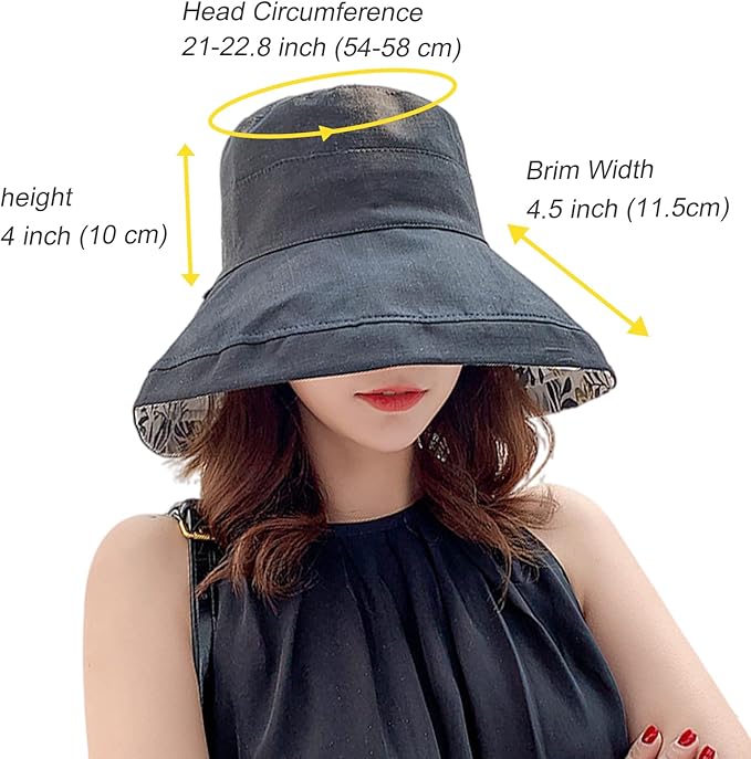 Women Wide Brim Sun Hats Metal Wired Edge Summer UV Protection Beach Fishing Hat - Image 2
