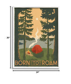 Born to Roam Rustic Forest Camping (Coastal White (Textured) / 30"L x 24"W)