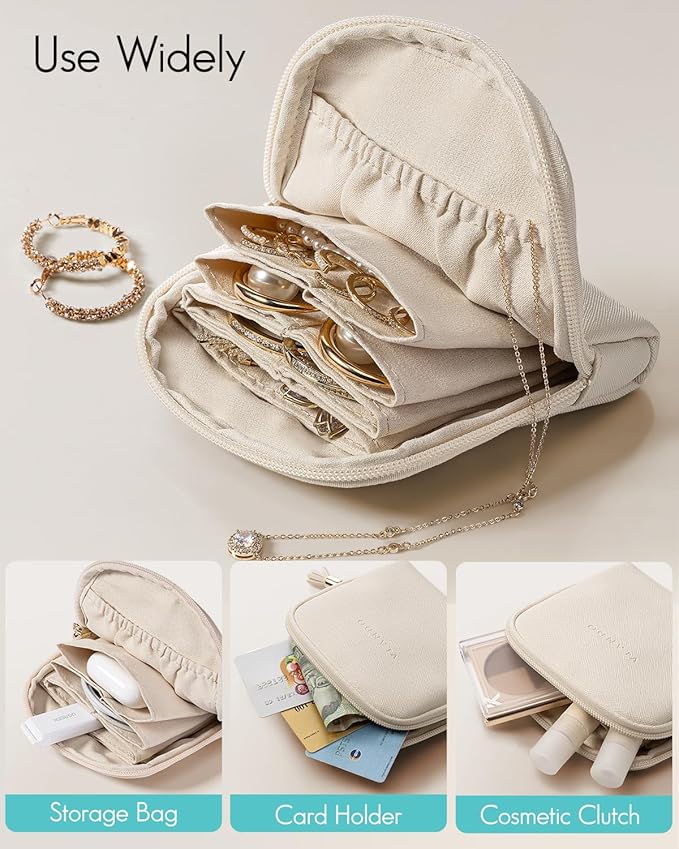 Vlando Mini Jewelry Travel Case, Jewelry Pouch Bags - Image 5