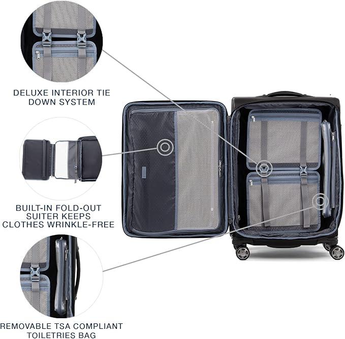 Travelpro Platinum Elite Softside Expandable Checked Luggage, 8 Wheel Spinner - Image 5