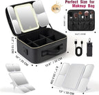Mid-Size Makeup Bag with LED 1X5X10X20X30X Magnifying Mirror and Travel Makeup - Image 5