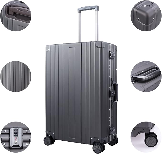 TRAVELKING All Aluminum Luggage Zipperless Hard Shell Luggage Case - Image 5