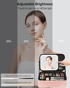 Chomeiu Makeup Bag with LED Mirror, Travel Cosmetic Train Case - Image 5