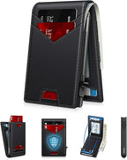 Wallet for Men Wallet with Slim Pop Up Card Holder for 12-14 Cards, RFID by SEMORID