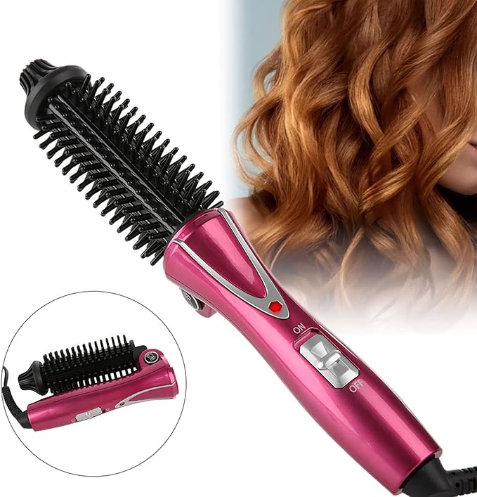 Hair Curler Brush, Folding Curling Heated Round Mini Portable Travel Anti Static Dual Ionic Ceramic Thermal Styler Hair Styling Tool Hot Air Styling Brush for Volume and Soft Curls