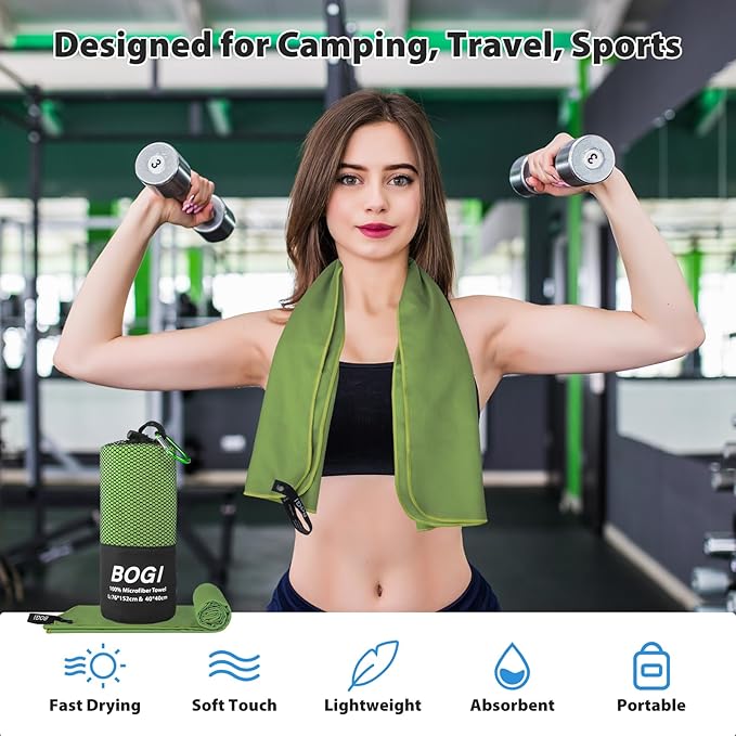 BOGI Microfiber Travel Sports Towel-Quick Dry Travel Towel, Soft Lightweight - Image 6
