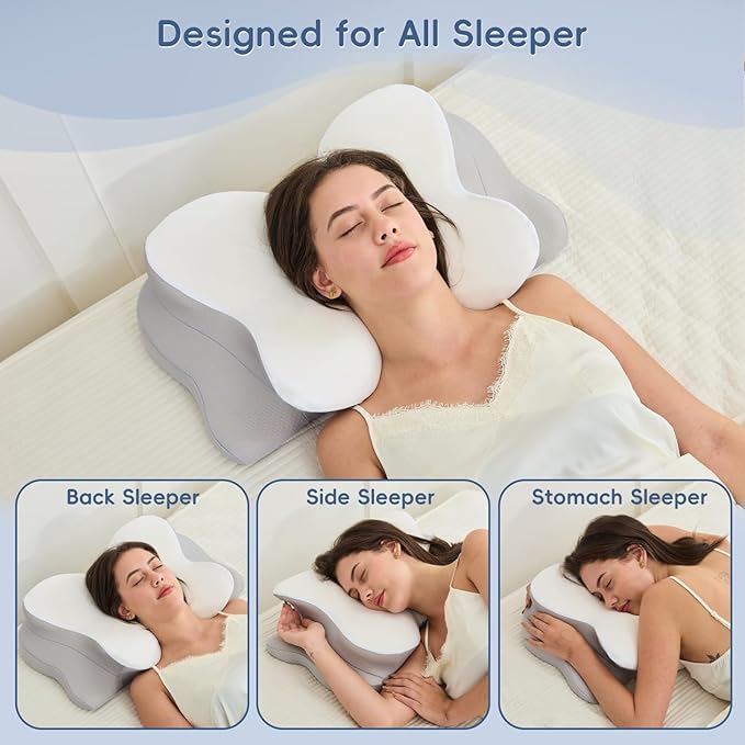Cervical Neck Pillow, Ergonomic Memory Foam Pillows - Image 6