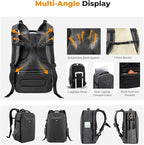 K&F Concept Camera Backpack, Hardshell Photography DSLR Camera Bag - Image 4