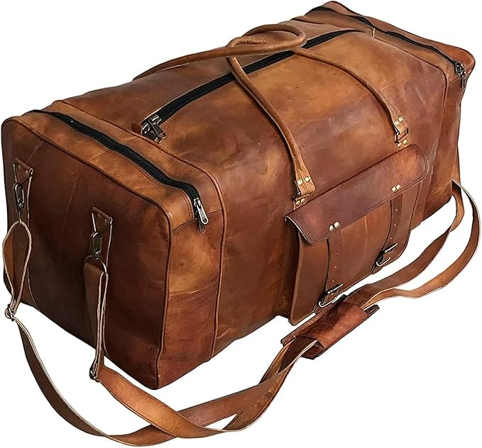 Leather Duffle Bag for Men Luggage Handmade Travel Bag Carry On Luggage by cuero