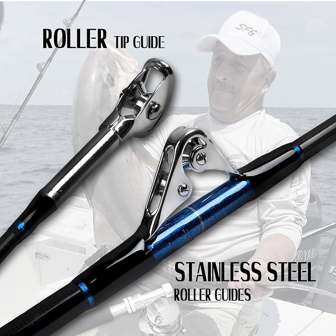 Fiblink Saltwater Offshore Heavy Trolling Fishing Rod Big Game Conventional - Image 3