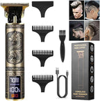 Professional Hair Clippers for Men Cordless, T-Blade & Copper Motor, Rechargeable Beard Trimmer with 3 Guards for Barber-Level Haircut & Trimming