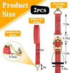 2Pack Ratchet Straps Heavy Duty, 2” 32Ft Tie Down Straps Ratchet, Tie Down - Image 2