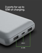 Belkin Portable Charger, USB C Power Bank 20000 mAh w/ 2 USB-A Ports, 15W w/A - Image 9