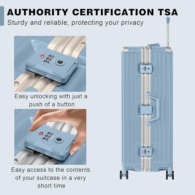 AnyZip Luggage Sets 2 Piece Aluminum Frame Carry On and Checked Suitcase PC ABS - Image 7