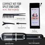 Split-Ender Mini 2 – Original Cordless Split End Hair Trimmer for Dry, Damaged, Brittle, Curly, Frizzy, or Straight Hair – Rechargeable Hair Clipper, Home Styling Tool for Split Ends (Black)