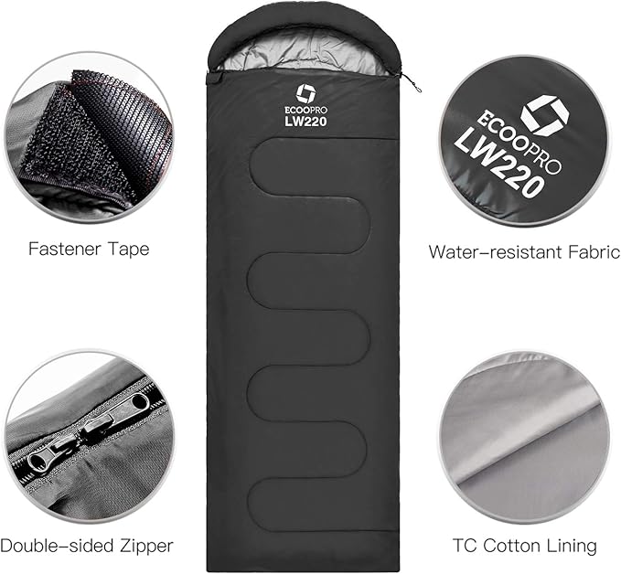 ECOOPRO Warm Weather Sleeping Bag - Image 3