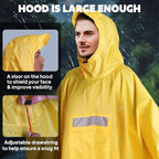 ANYOO Hooded Rain Poncho for Adults Waterproof Lightweight Rain Coat for Men - Image 5